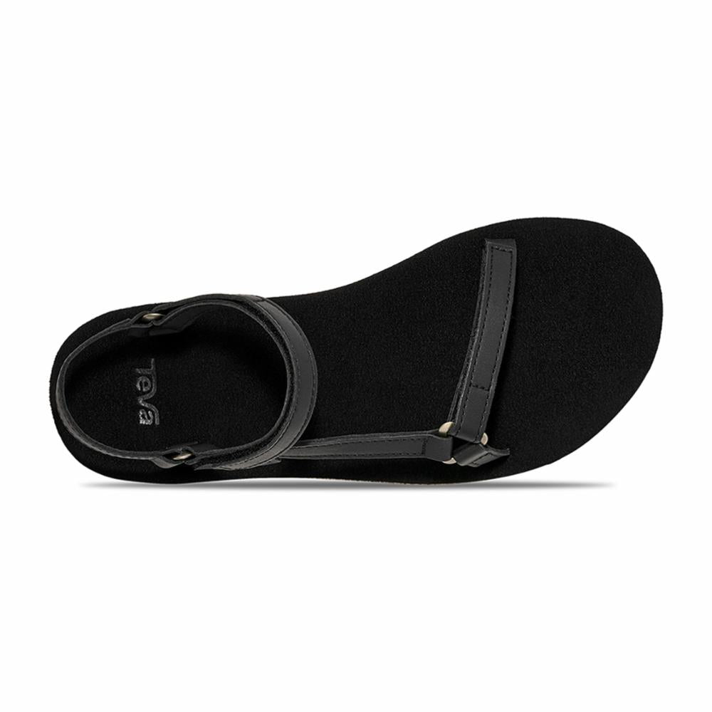 Teva Women ORIGINAL UNIVERSAL SLIM LEA BLACK/ TAN - Image 4